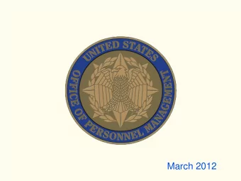 March 2012  Tribal Benefits Officer  Training: Federal Employees  Health Benefits (FEHB) Premium