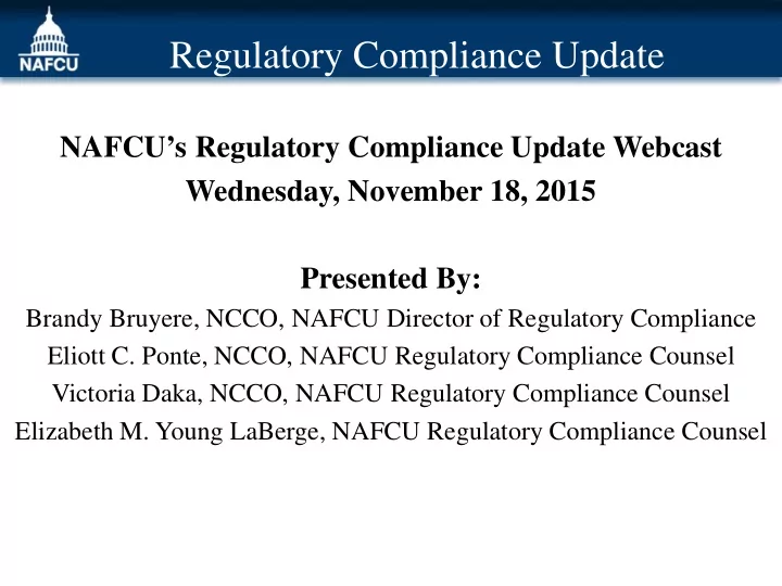 regulatory compliance update