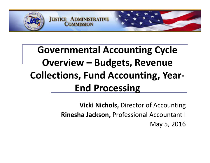 governmental accounting cycle overview budgets revenue