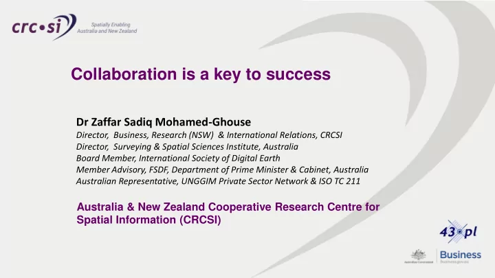 collaboration is a key to success