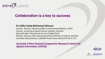 Collaboration is a key to success  Dr Zaffar Sadiq Mohamed-Ghouse  Director,  Business, Research