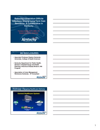 Reducing Clostridium Difficile  Infections Among Long-Term Care  Residents: A Collaborative in