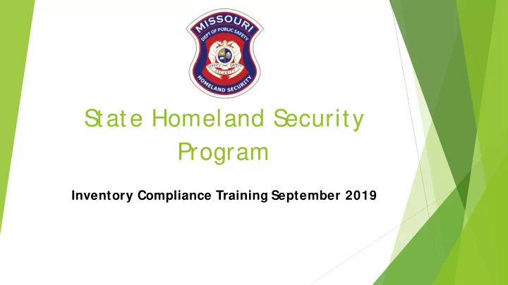 s tate homeland s ecurity program