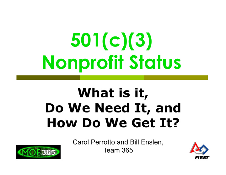 501 c 3 nonprofit status