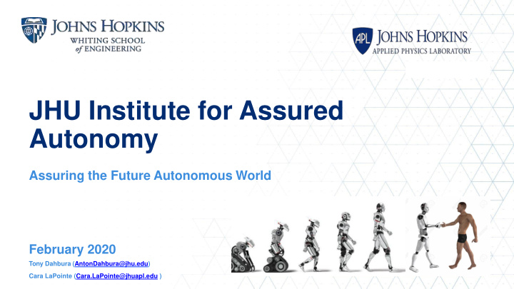 jhu institute for assured autonomy