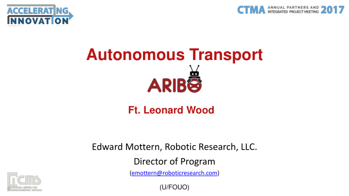 autonomous transport