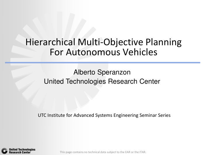 hierarchical multi objective planning