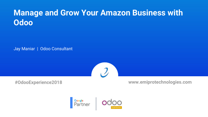 manage and grow your amazon business with odoo