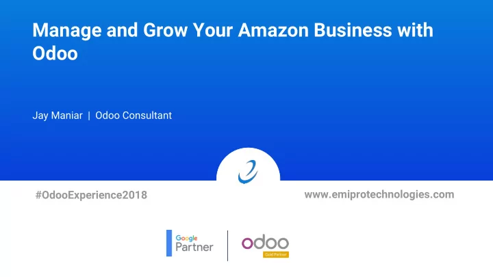 manage and grow your amazon business with odoo