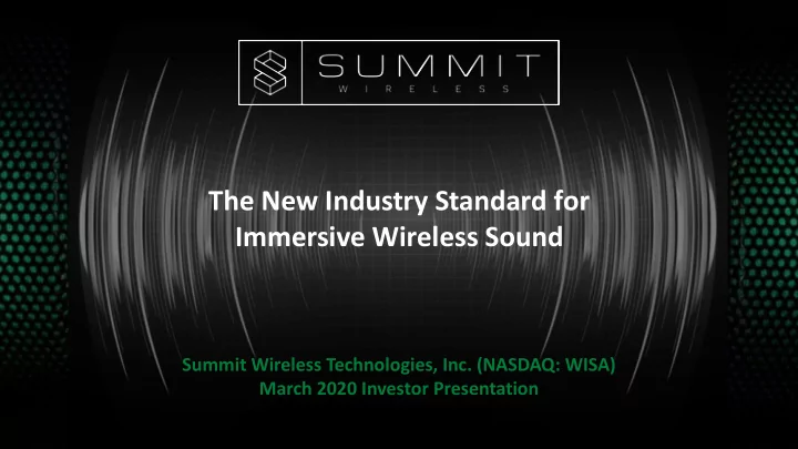 the new industry standard for
