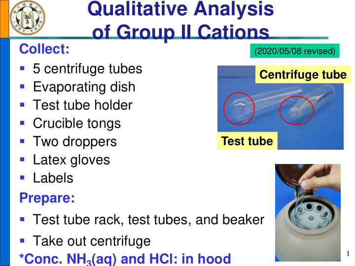 qualitative analysis of group ii cations