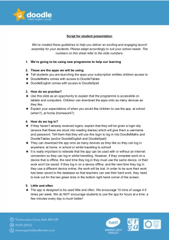 Script for student presentation  Weve created these guidelines to help you deliver an exciting