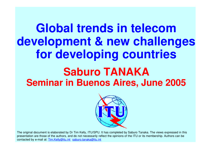 global trends in telecom development new challenges for