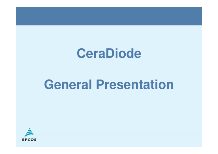 ceradiode general presentation definition