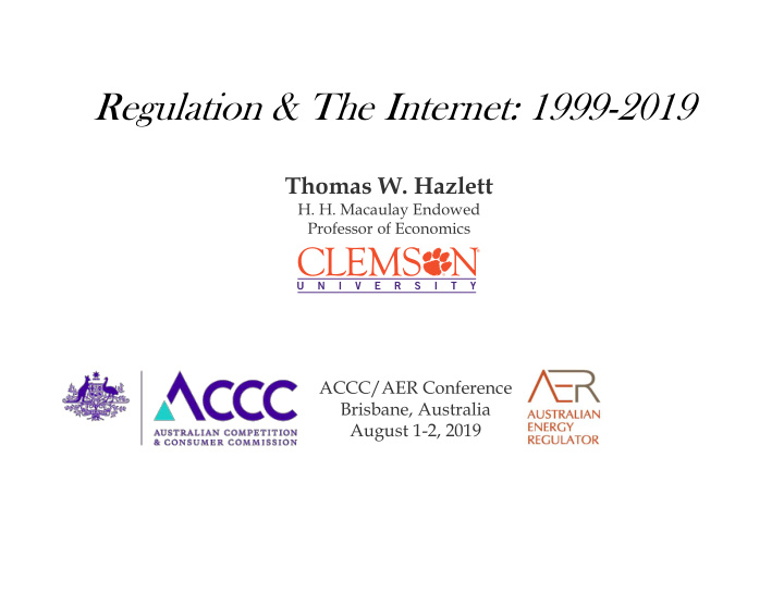 regulation the internet 1999 2019