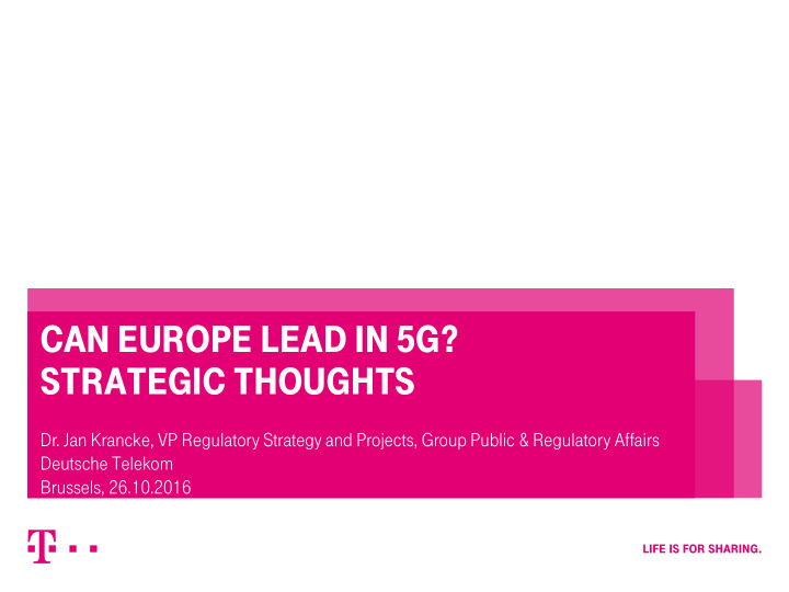 can europe lead in 5g strategic thoughts