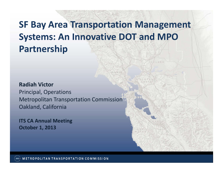 sf bay area transportation management systems an