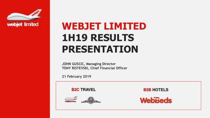 webjet limited 1h19 results presentation