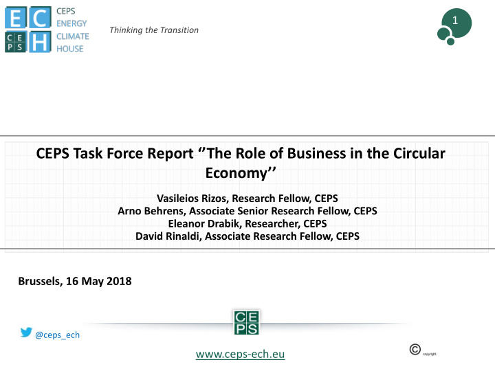 ceps task force report the role of business in the