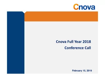 Cnova Full Year 2018  Conference Call  February 15, 2019  Disclaimer  Forward-Looking Statements
