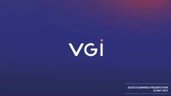 2018/19 EARNINGS PRESENTATION  22 MAY 2019  DISCLAIMER  2018/19 FINANCIAL PERFORMANCE  2018/19