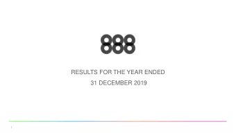 RESULTS FOR THE YEAR ENDED  31 DECEMBER 2019  1  AGENDA Brian Mattingley | Introduction  |  Itai