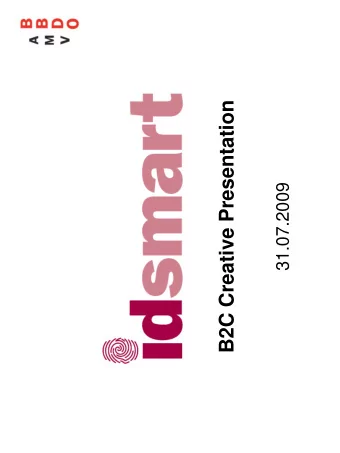 B2C Creative Presentation  31.07.2009  Travel in Europe  The new identity card lets you go on