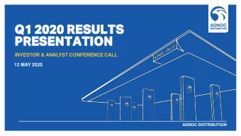 Q1 2020  Q1 2020 RESULT  RESULTS  PRESE  PRESENTATION  NTATION  INVESTOR &amp; ANALYST CONFERENCE
