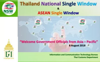 Thailand National Single Window  &amp;  ASEAN Single Window Welcome Government Officials from