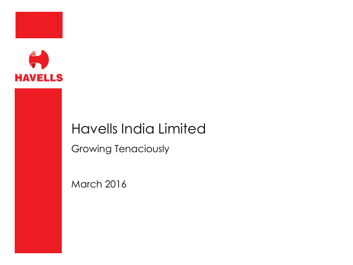 havells india limited