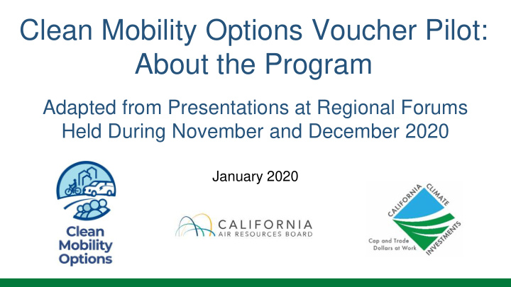 clean mobility options voucher pilot