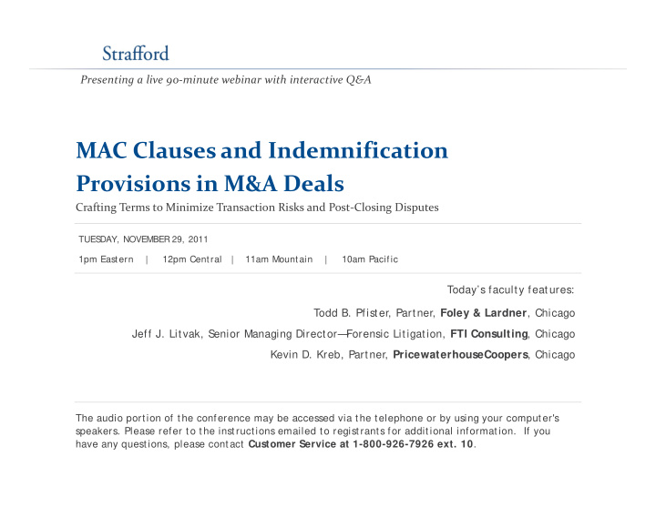 mac clauses and indemnification mac clauses and