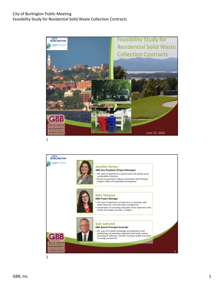 feasibility study for residential solid waste collection
