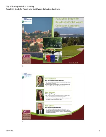 Feasibility Study for  Residential Solid Waste  Collection Contracts  June 25, 2020  1  1  Jennifer