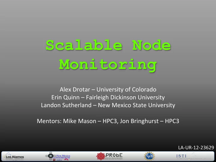 scalable node monitoring
