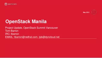 O  p  e  n  S  t  a  c  k  M  a  n  i  l  a  P  r  o  j  e  c  t  U  p  d  a  t  e  ,  O  p  e  n