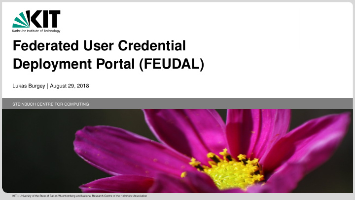 federated user credential deployment portal feudal