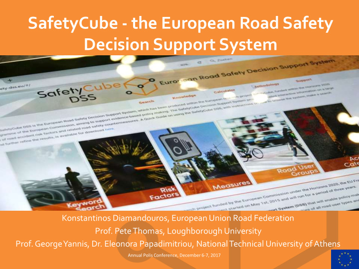 safetycube the european road safety decision support