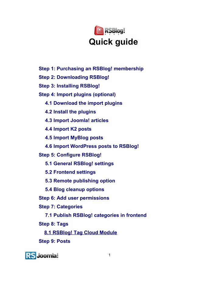 quick guide