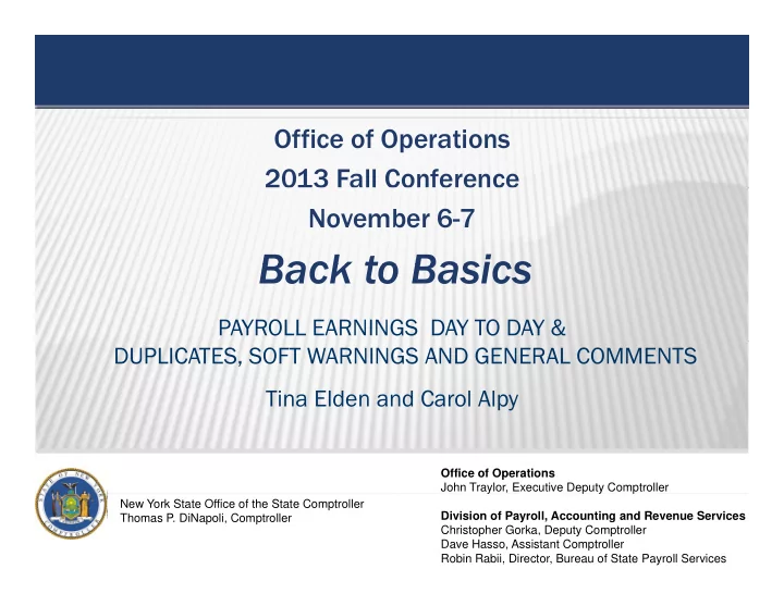 back to basics back to basics