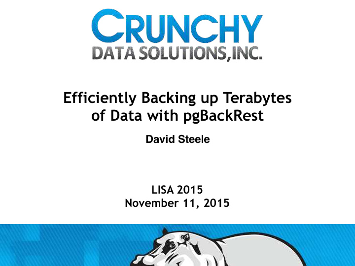 efficiently backing up terabytes of data with pgbackrest