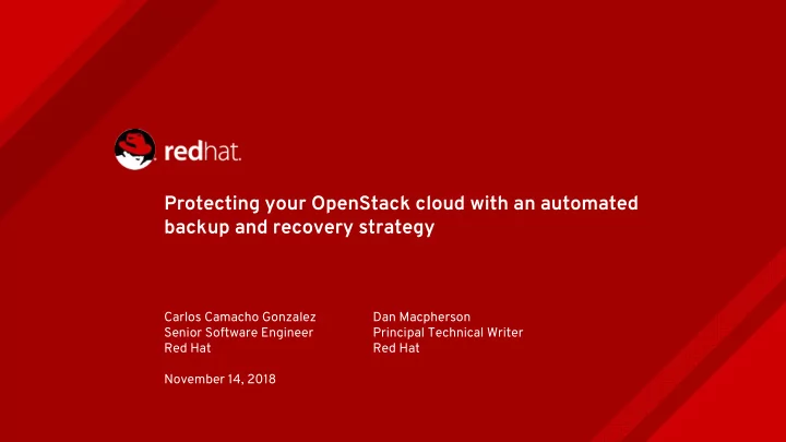 protecting your openstack cloud with an automated backup