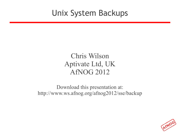 unix system backups