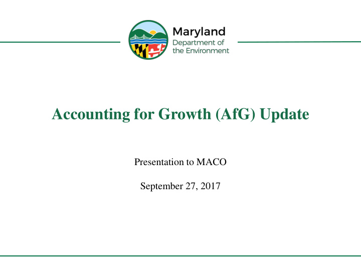 accounting for growth afg update