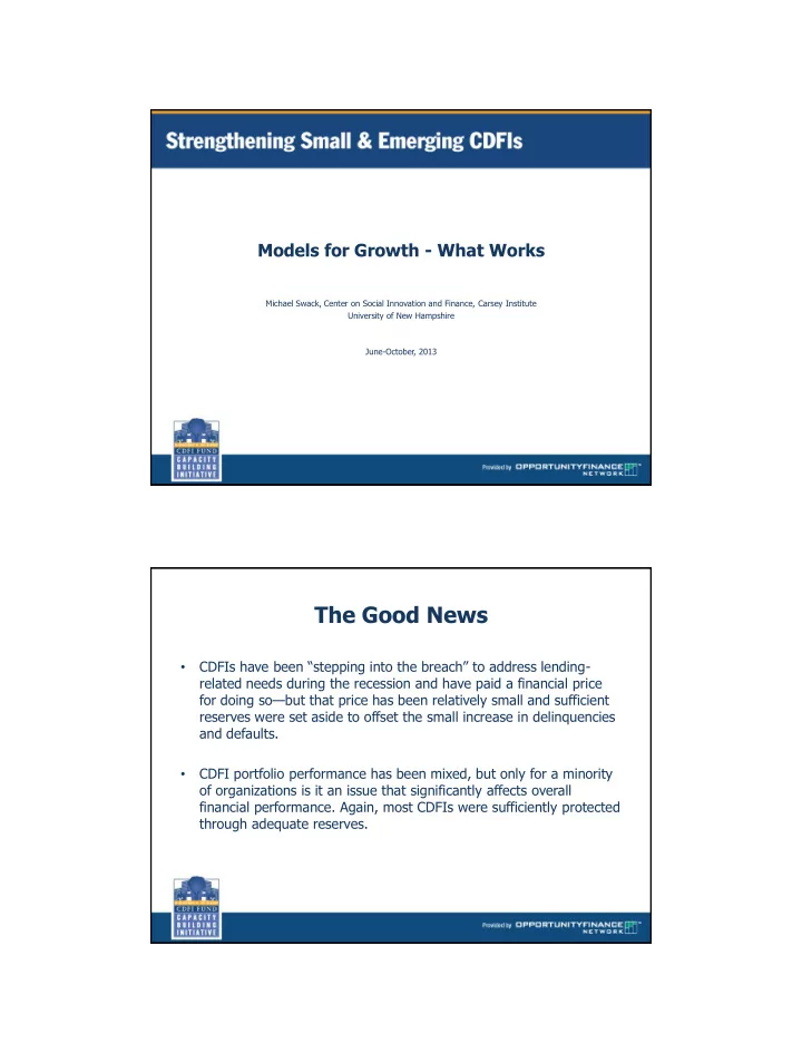 the good news