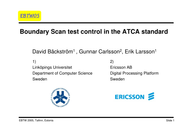 boundary scan test control in the atca standard