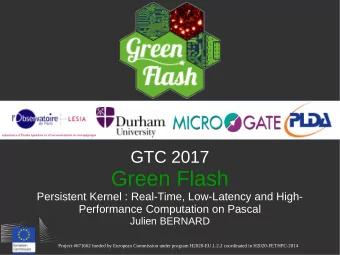 Green Flash  Persistent Kernel : Real-Time, Low-Latency and High-  Performance Computation on