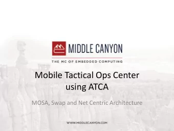 Mobile Tactical Ops Center  using ATCA  MOSA, Swap and Net Centric Architecture  DoD - Net Centric
