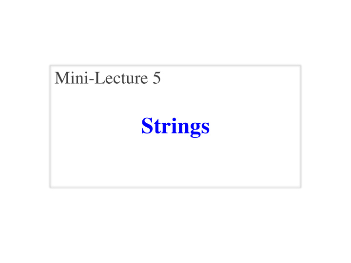 strings string text as a value