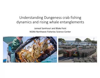 Understanding Dungeness crab fishing  dynamics and rising whale entanglements  Jameal Samhouri and